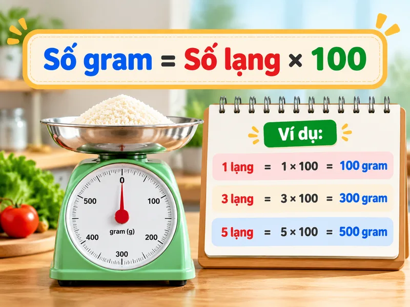 Chỉ cần áp dụng công thức đơn giản, bạn có thể tính được số gram tương ứng với bất kỳ số lượng lạng nào.